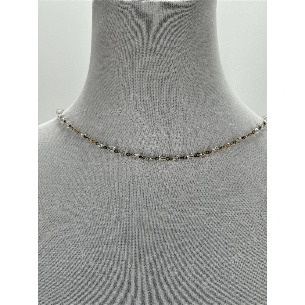 Catholic - Mary - Jesus On Cross - Chain Link beaded‎ necklace 18